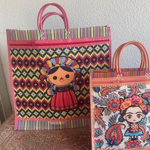 Market Bag recycled, Mexico art work! never used